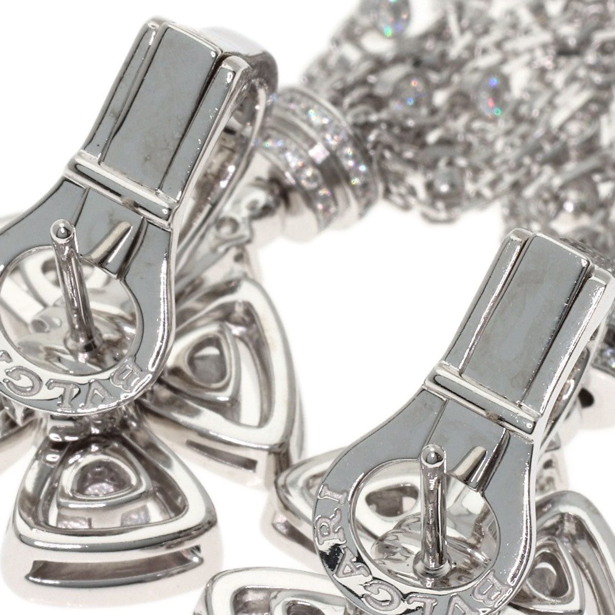 BVLGARI Fiorever Diamond earring K18 White Gold Ladies [Used]