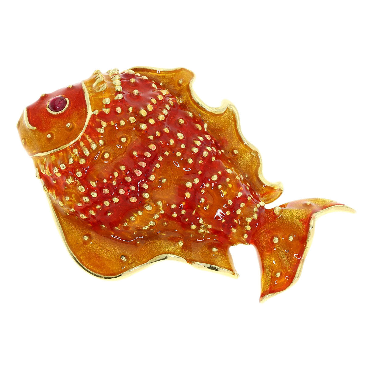 TIFFANY&Co. Fish motif Brooch K18 Yellow Gold Ladies [Used]