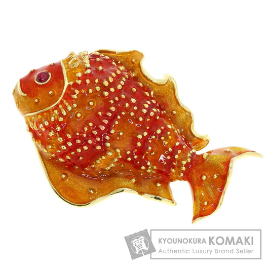 TIFFANY&Co. Fish motif Brooch K18 Yellow Gold Ladies [Used]