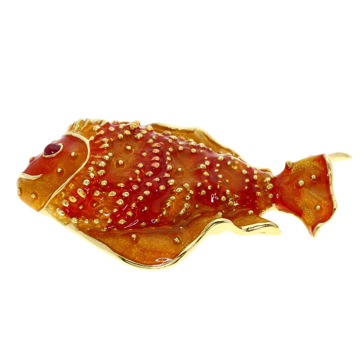 TIFFANY&Co. Fish motif Brooch K18 Yellow Gold Ladies [Used]