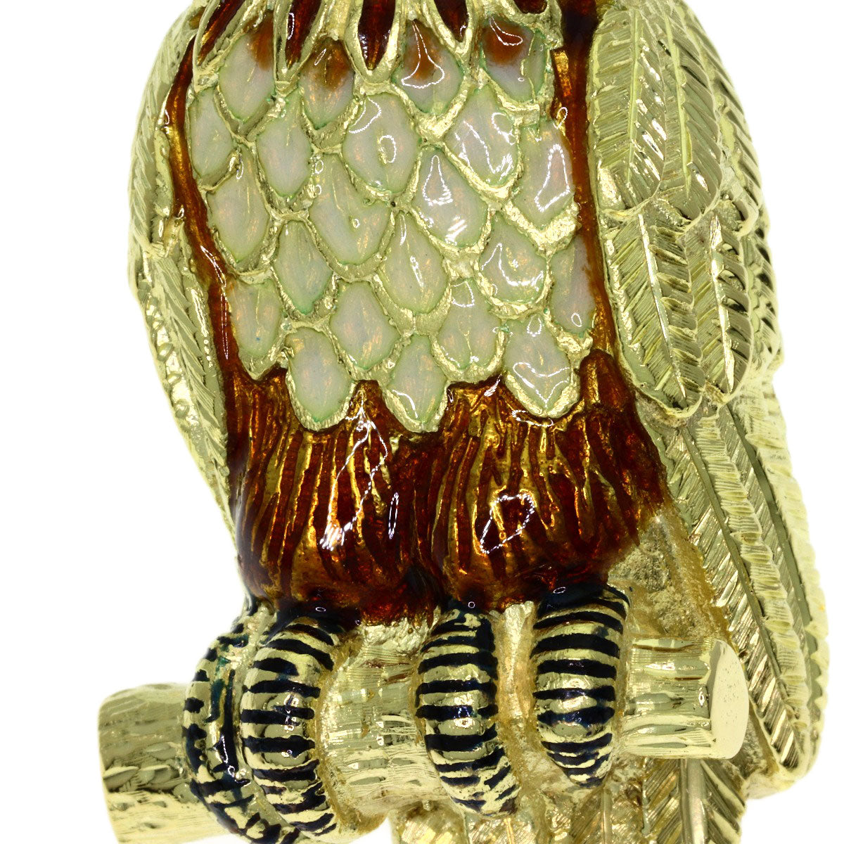 TIFFANY&Co. Owl motif cat's eye Brooch K18 Yellow Gold Ladies [Used]