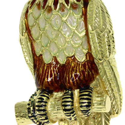 TIFFANY&Co. Owl motif cat's eye Brooch K18 Yellow Gold Ladies [Used]