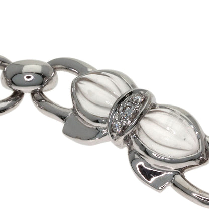 Boucheron Ribbon motif Quartz Diamond Bracelet K18 White Gold Ladies [Used]
