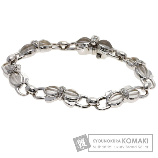 Boucheron Ribbon motif Quartz Diamond Bracelet K18 White Gold Ladies [Used]