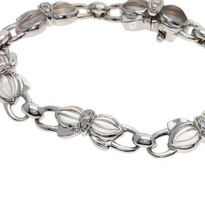 Boucheron Ribbon motif Quartz Diamond Bracelet K18 White Gold Ladies [Used]