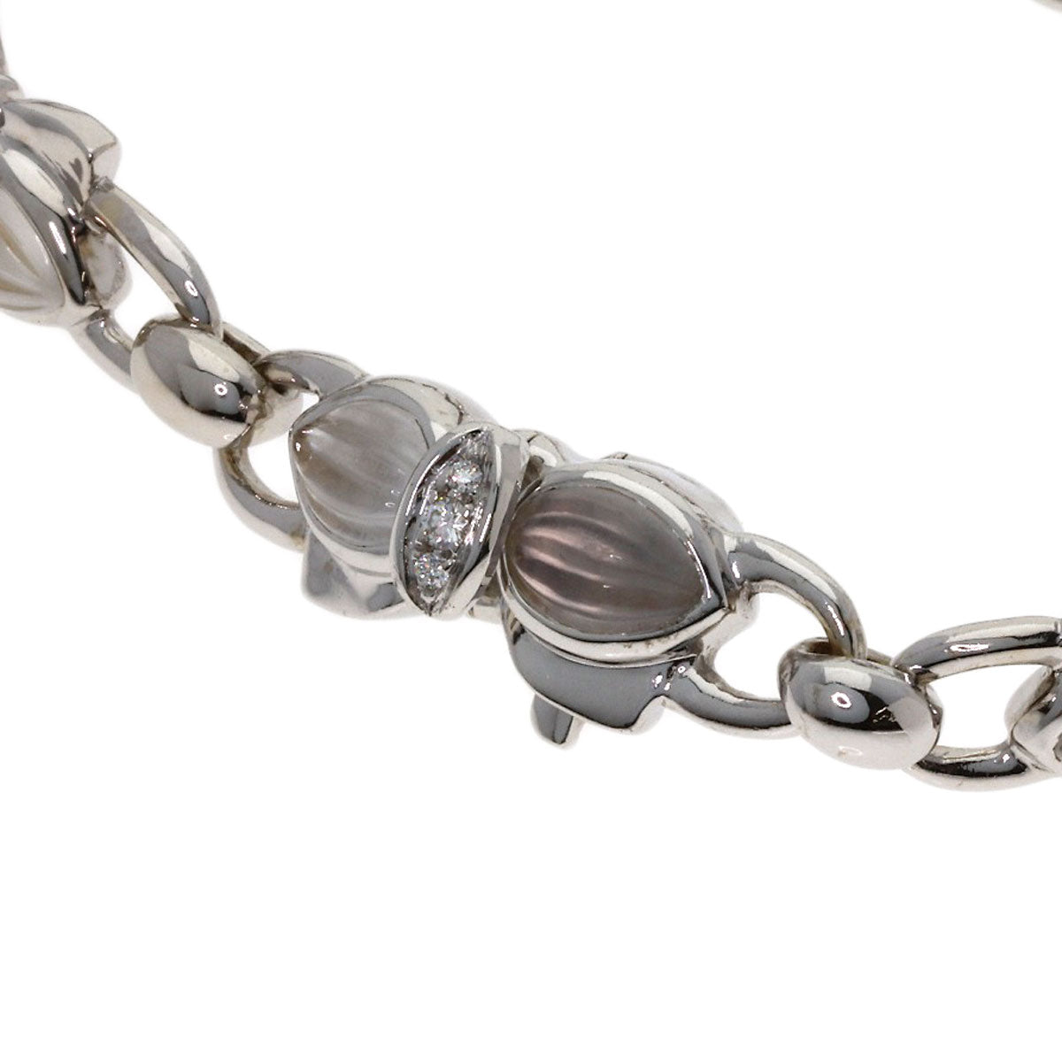 Boucheron Ribbon motif Quartz Diamond Bracelet K18 White Gold Ladies [Used]