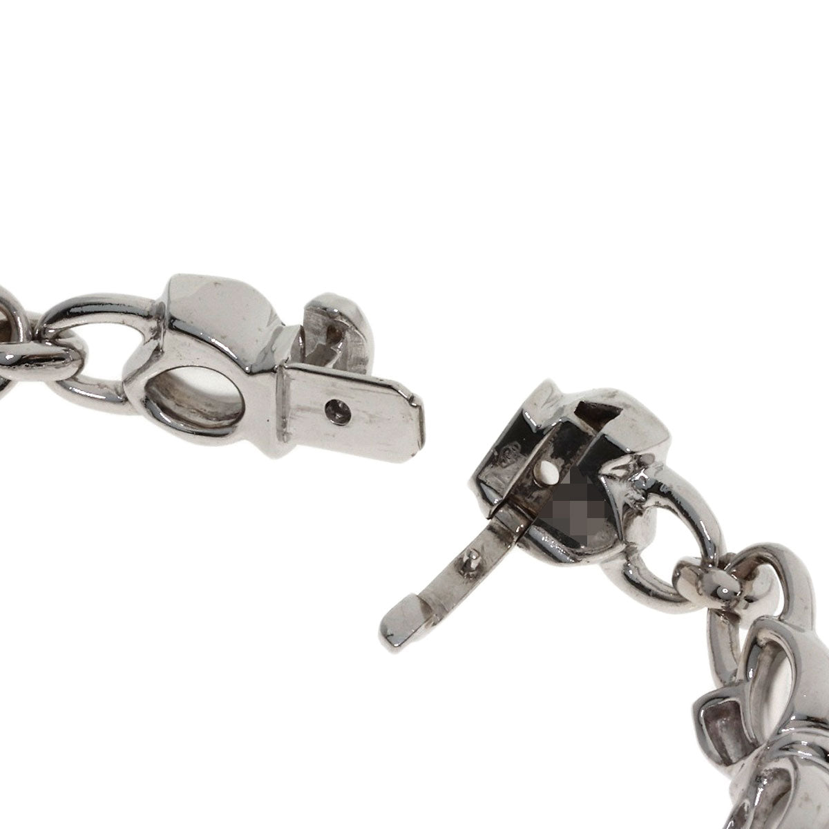 Boucheron Ribbon motif Quartz Diamond Bracelet K18 White Gold Ladies [Used]