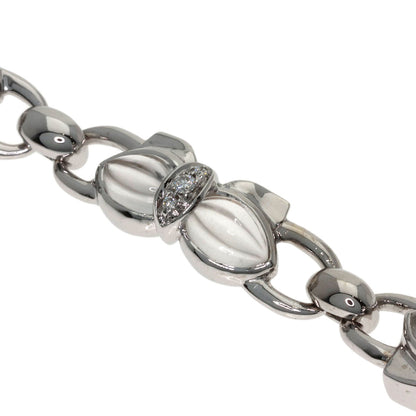 Boucheron Ribbon motif Quartz Diamond Bracelet K18 White Gold Ladies [Used]