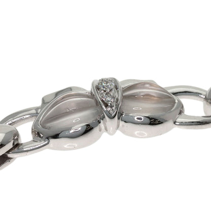 Boucheron Ribbon motif Quartz Diamond Bracelet K18 White Gold Ladies [Used]