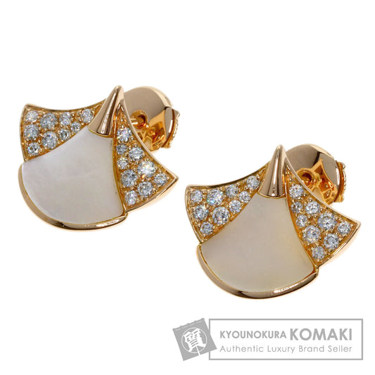 BVLGARI Diva Dream Diamond Shell earring K18 Pink Gold Ladies [Used]