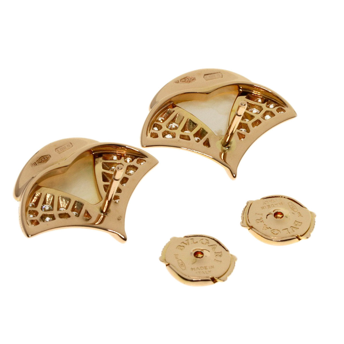 BVLGARI Diva Dream Diamond Shell earring K18 Pink Gold Ladies [Used]
