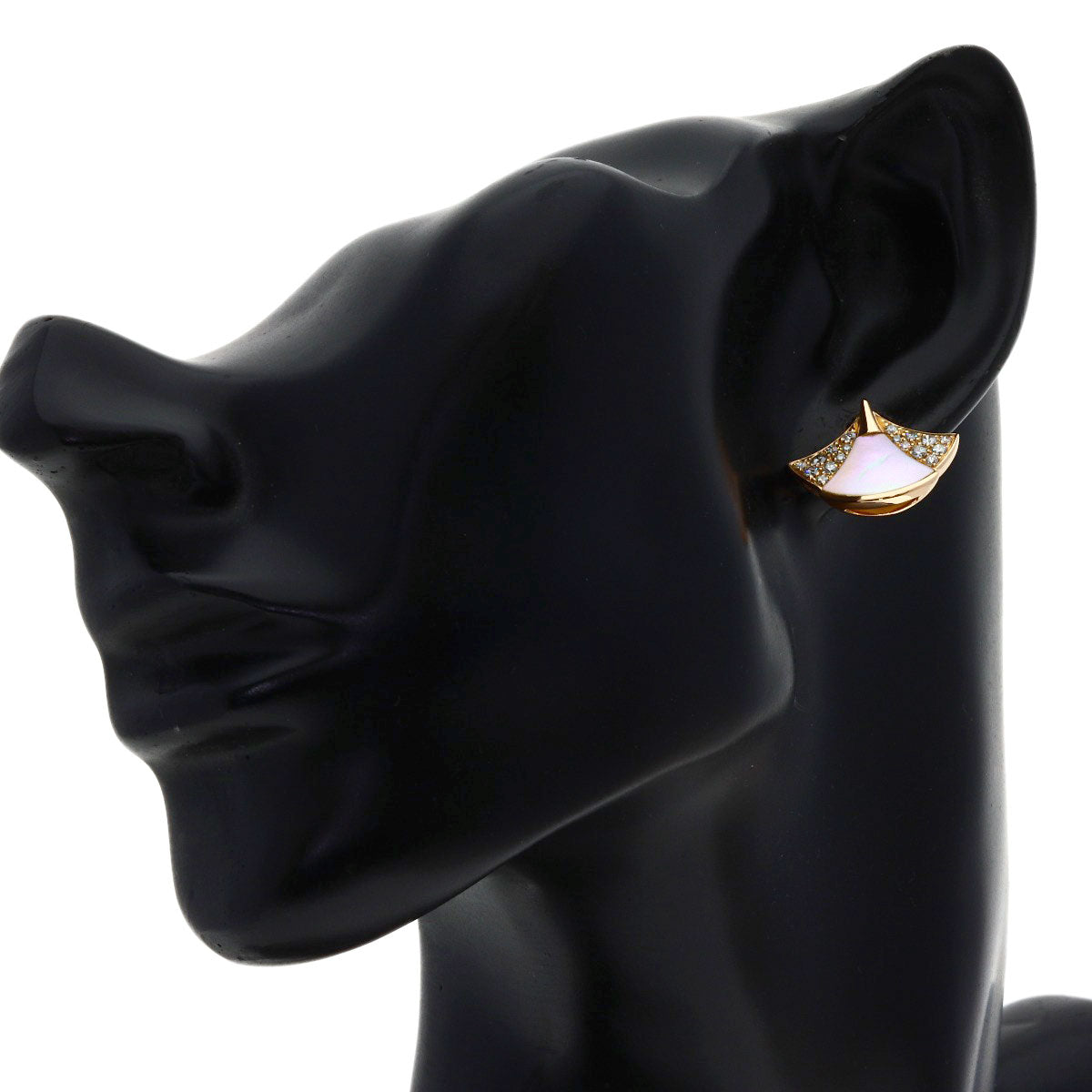 BVLGARI Diva Dream Diamond Shell earring K18 Pink Gold Ladies [Used]