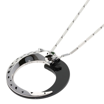 CARTIER PANTHERE de Cartier Onyx Garnet Necklace K18 White Gold CeramicLadies [Used]