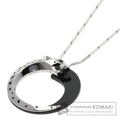 CARTIER PANTHERE de Cartier Onyx Garnet Necklace K18 White Gold CeramicLadies [Used]