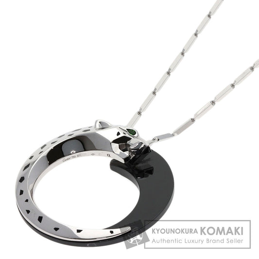 CARTIER PANTHERE de Cartier Onyx Garnet Necklace K18 White Gold CeramicLadies [Used]