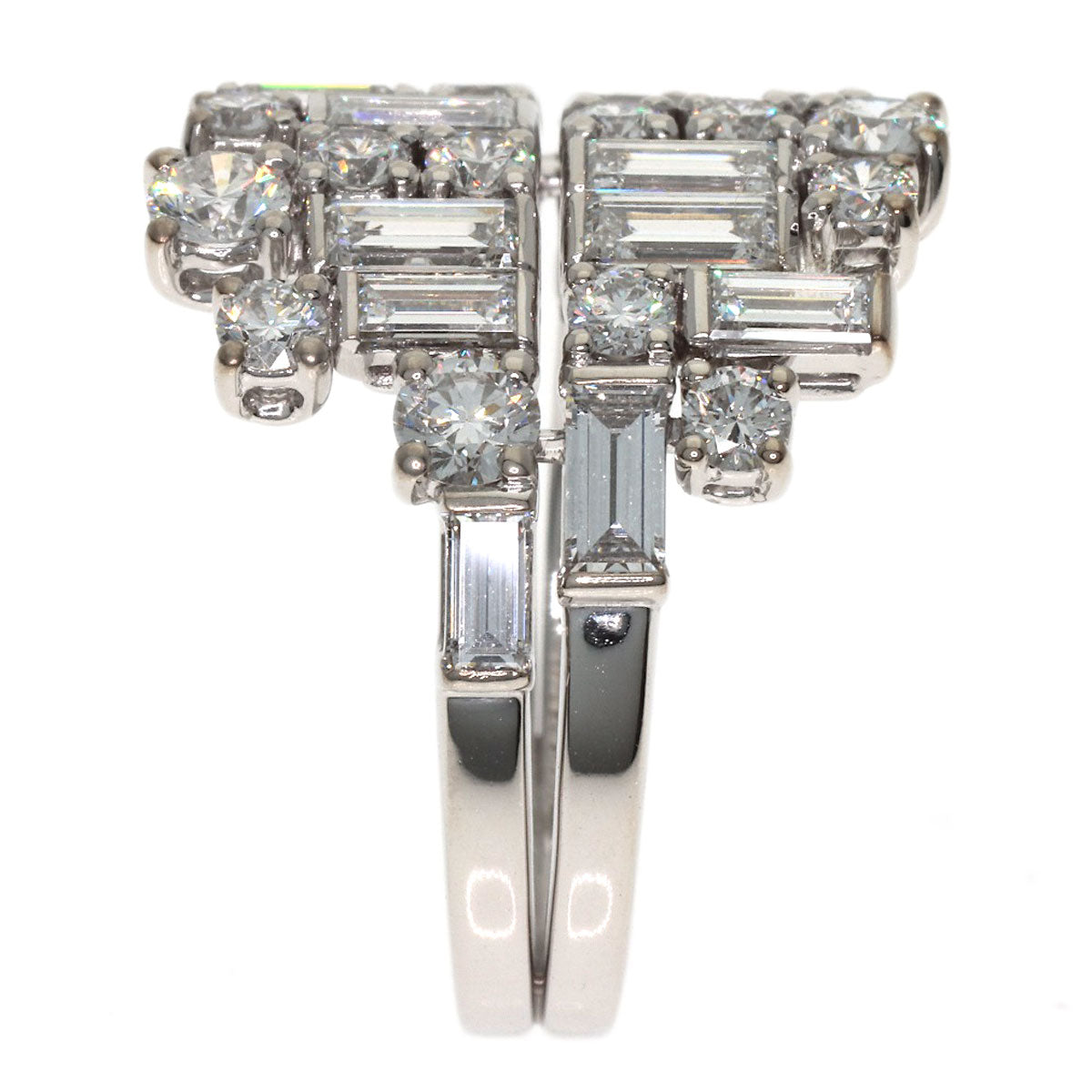 CARTIER Reflection Diamond #54 Ring K18 White Gold Ladies [Used]