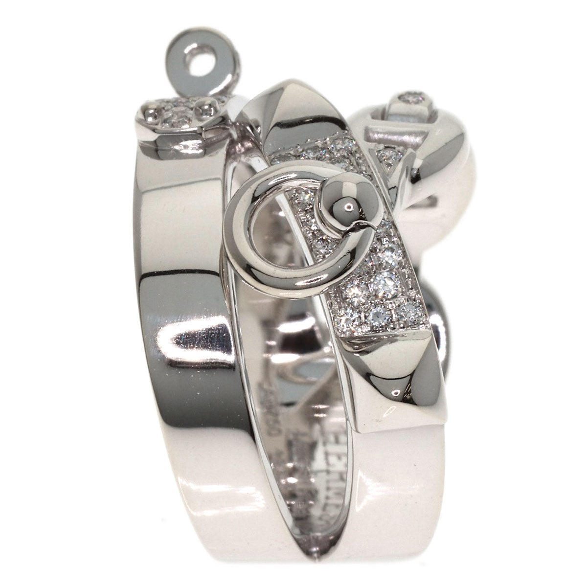HERMES Alshimi Diamond #50 Ring K18 White Gold Ladies [Used]