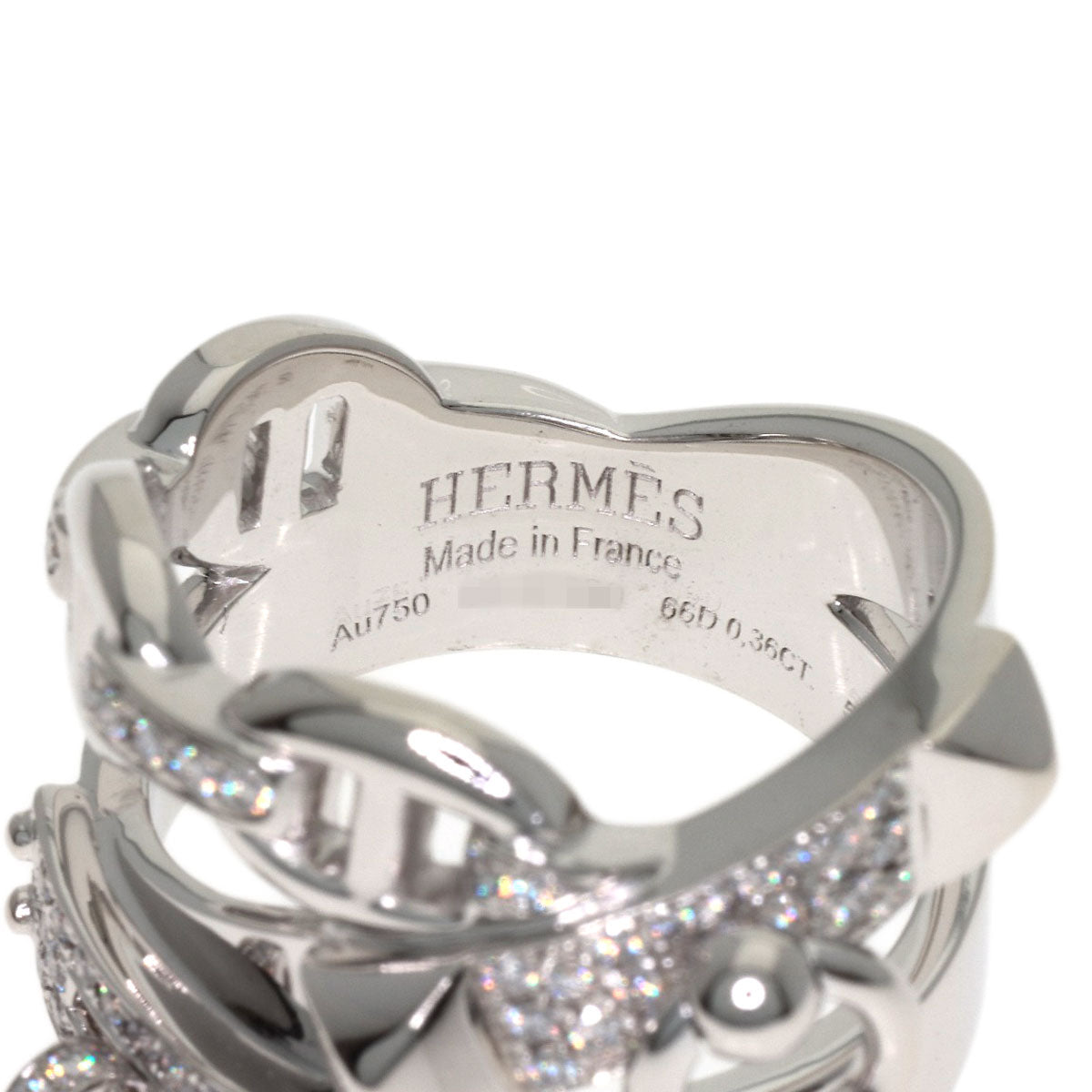 HERMES Alshimi Diamond #50 Ring K18 White Gold Ladies [Used]