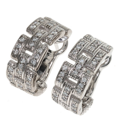 CARTIER Maillon PANTHERE Diamond earring K18 White Gold Ladies [Used]