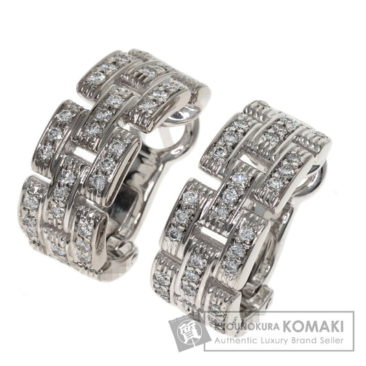 CARTIER Maillon PANTHERE Diamond earring K18 White Gold Ladies [Used]