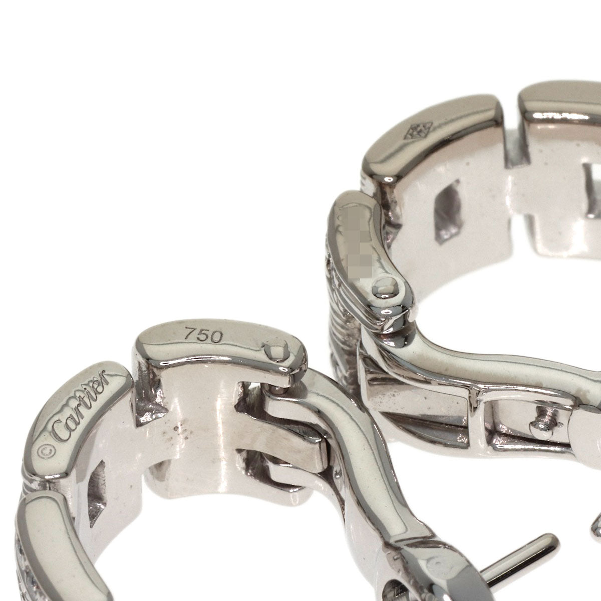 CARTIER Maillon PANTHERE Diamond earring K18 White Gold Ladies [Used]
