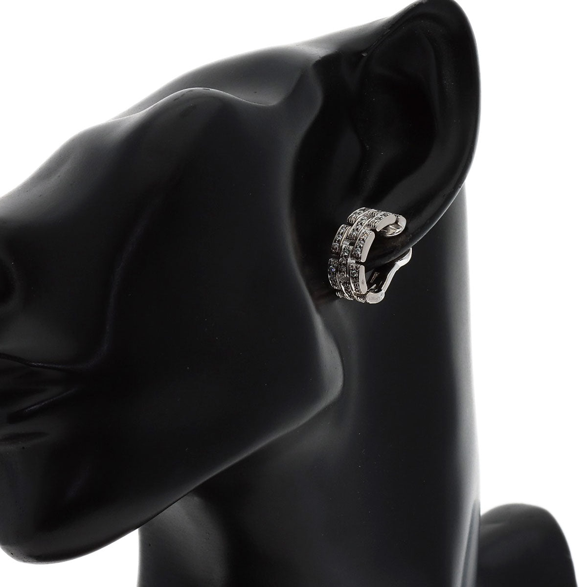 CARTIER Maillon PANTHERE Diamond earring K18 White Gold Ladies [Used]