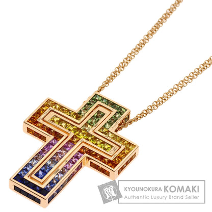 Damiani Belle Epoque Sapphire Diamond 95th Anniversary Rainbow Necklace K18 Pink Gold Ladies [Used]