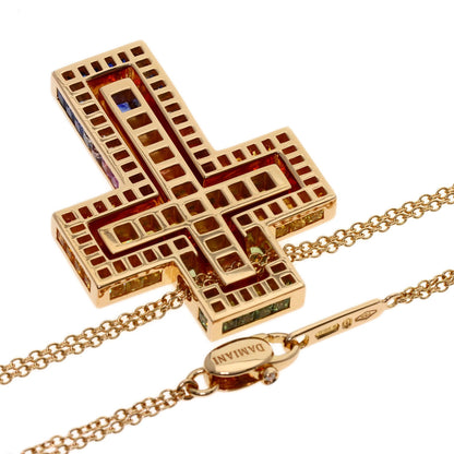 Damiani Belle Epoque Sapphire Diamond 95th Anniversary Rainbow Necklace K18 Pink Gold Ladies [Used]