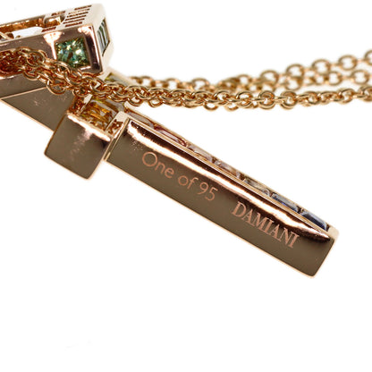 Damiani Belle Epoque Sapphire Diamond 95th Anniversary Rainbow Necklace K18 Pink Gold Ladies [Used]
