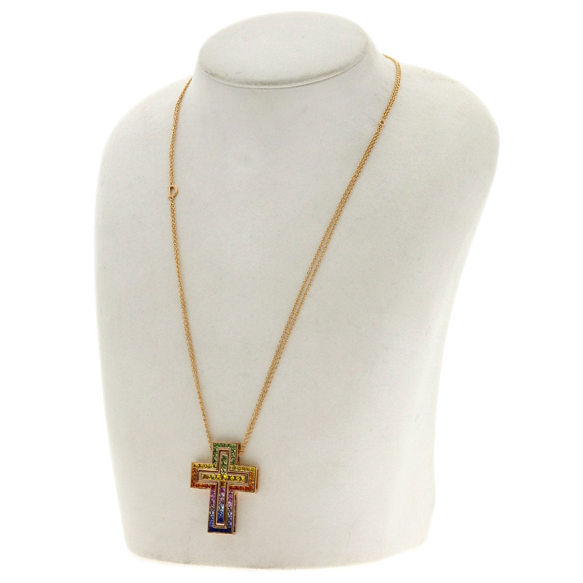Damiani Belle Epoque Sapphire Diamond 95th Anniversary Rainbow Necklace K18 Pink Gold Ladies [Used]