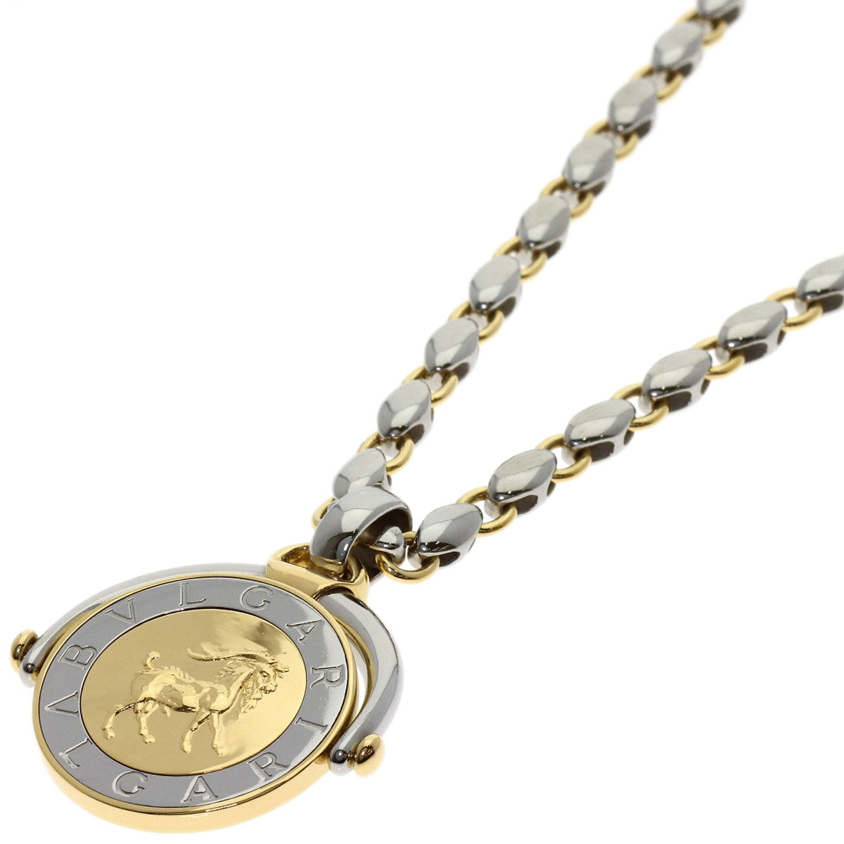 BVLGARI Horoscope Necklace K18 Yellow Gold Stainless SteelLadies [Used]