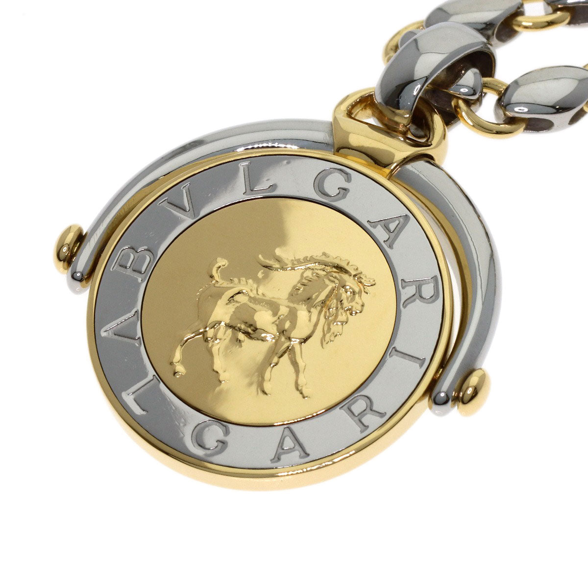 BVLGARI Horoscope Necklace K18 Yellow Gold Stainless SteelLadies [Used]