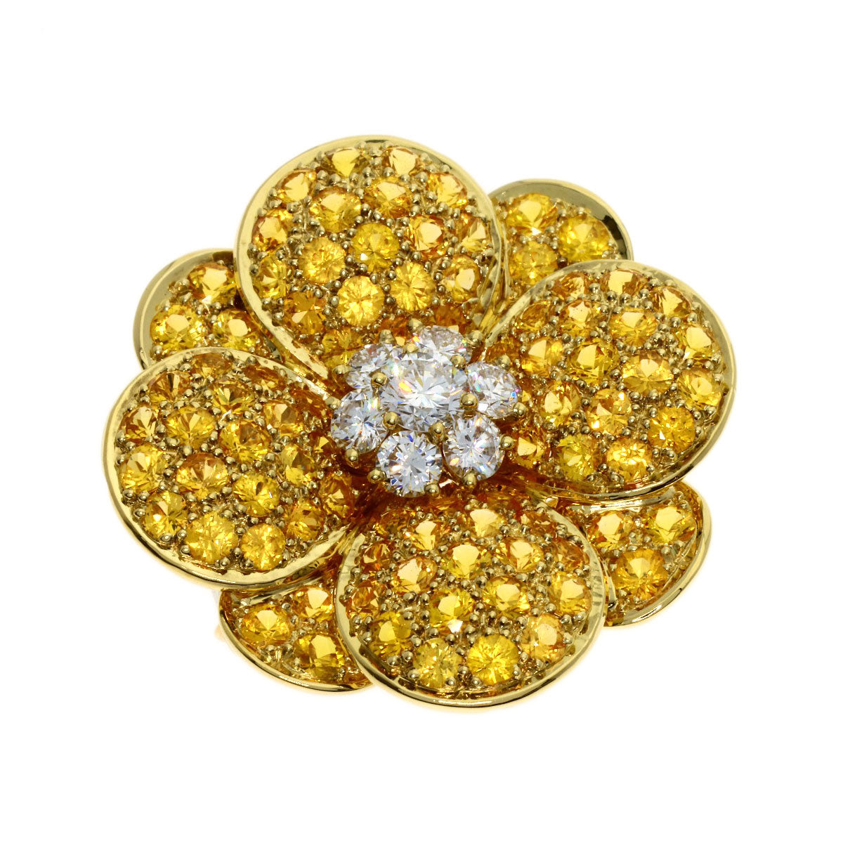 Van Cleef & Arpels Sensation Yellow Sapphire Diamond Brooch K18 Yellow Gold K18 White GoldLadies [Used]