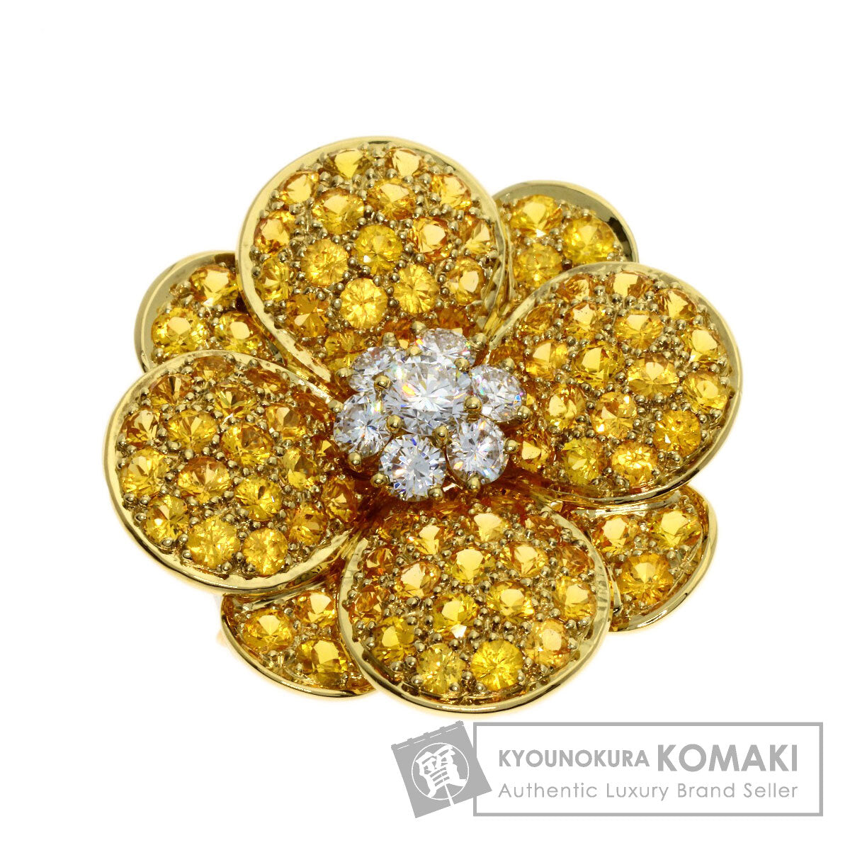 Van Cleef & Arpels Sensation Yellow Sapphire Diamond Brooch K18 Yellow Gold K18 White GoldLadies [Used]
