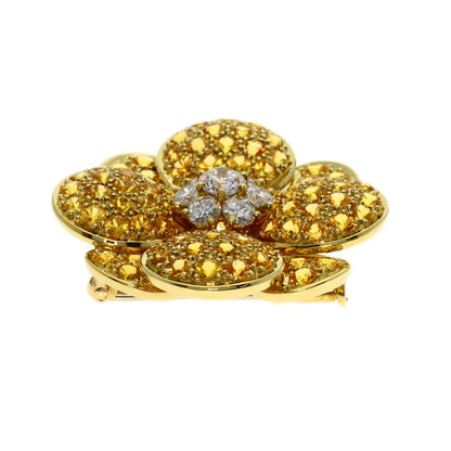 Van Cleef & Arpels Sensation Yellow Sapphire Diamond Brooch K18 Yellow Gold K18 White GoldLadies [Used]