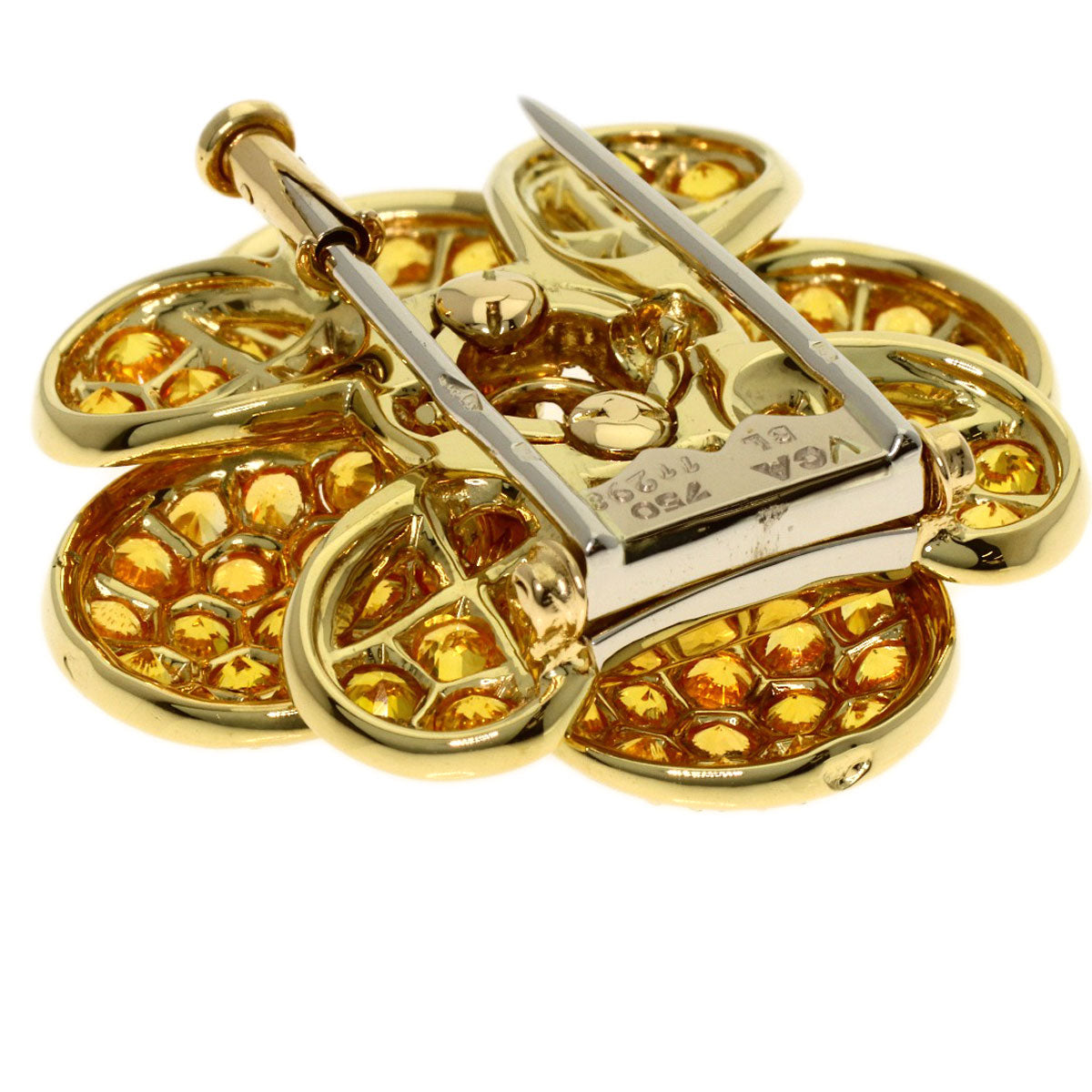 Van Cleef & Arpels Sensation Yellow Sapphire Diamond Brooch K18 Yellow Gold K18 White GoldLadies [Used]
