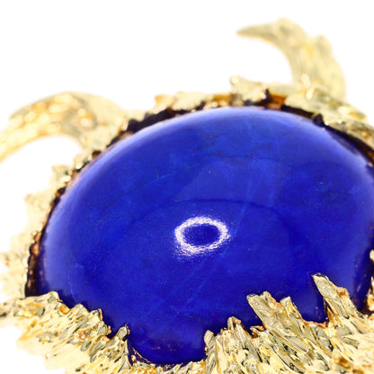 Chaumet Turtle Lapis Lazuli & Azure stone Brooch K18 Yellow Gold Ladies [Used]