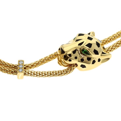 CARTIER PANTHERE Tsavorite Diamond Onyx Necklace K18 Yellow Gold Ladies [Used]