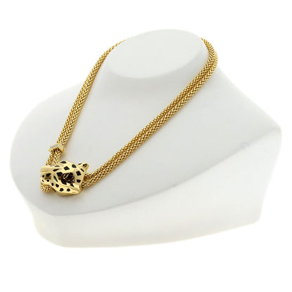 CARTIER PANTHERE Tsavorite Diamond Onyx Necklace K18 Yellow Gold Ladies [Used]
