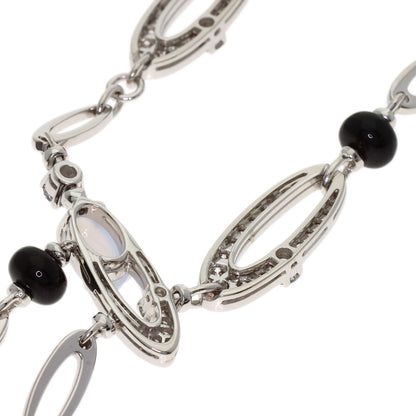 BVLGARI Elysia Onyx Chalcedony Diamond Necklace K18 White Gold Ladies [Used]