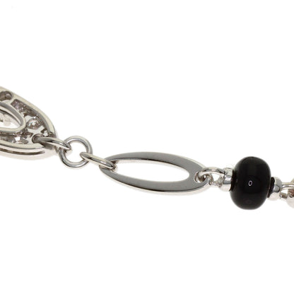 BVLGARI Elysia Onyx Chalcedony Diamond Necklace K18 White Gold Ladies [Used]