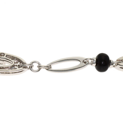 BVLGARI Elysia Onyx Chalcedony Diamond Necklace K18 White Gold Ladies [Used]