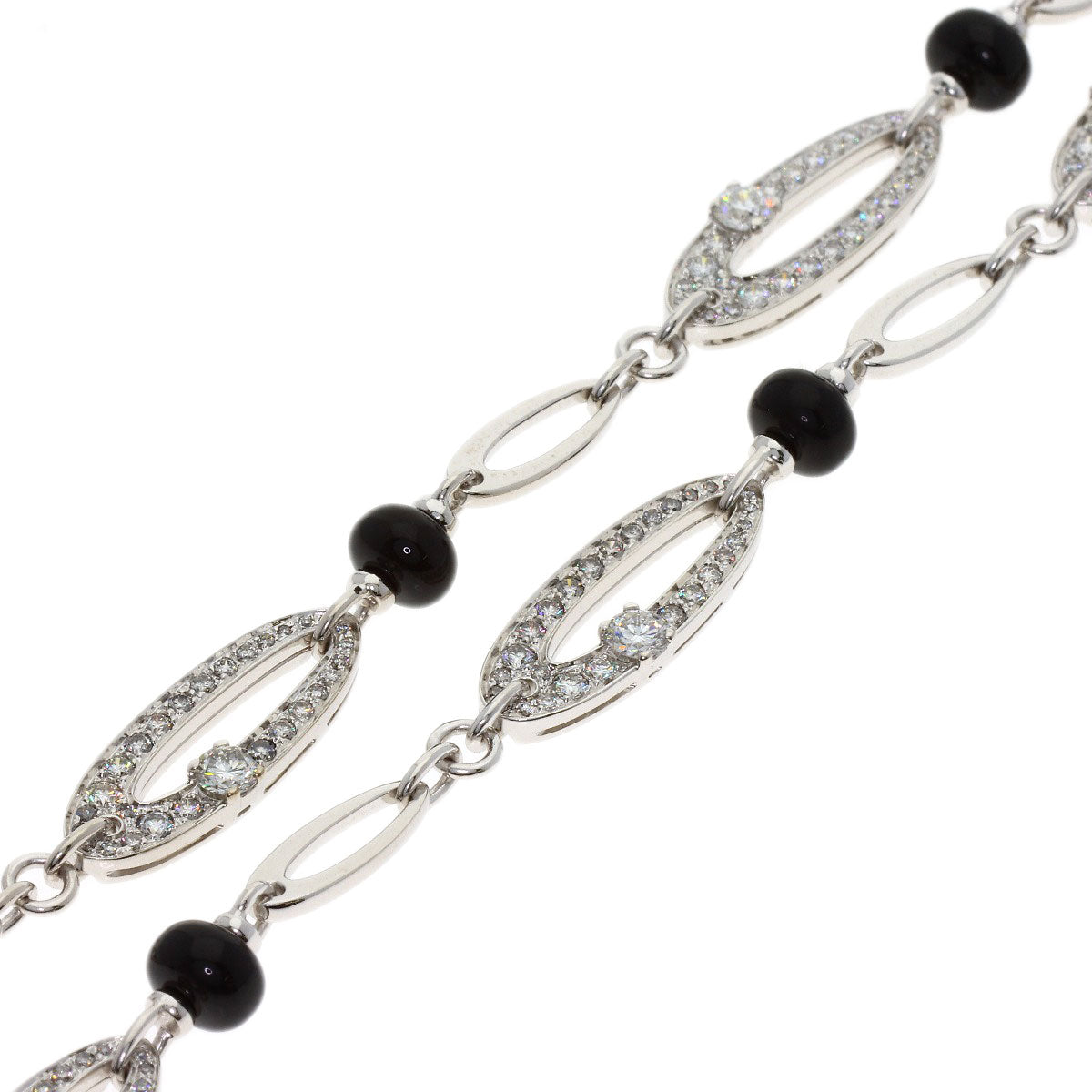 BVLGARI Elysia Onyx Chalcedony Diamond Necklace K18 White Gold Ladies [Used]