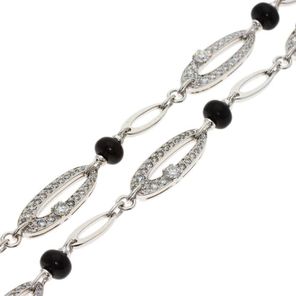 BVLGARI Elysia Onyx Chalcedony Diamond Necklace K18 White Gold Ladies [Used]