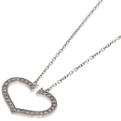 CARTIER C Heart Large Diamond Necklace K18 White Gold Ladies [Used]
