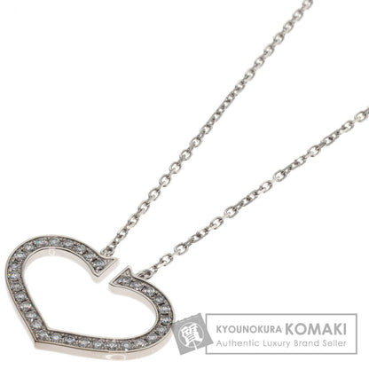 CARTIER C Heart Large Diamond Necklace K18 White Gold Ladies [Used]