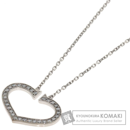 CARTIER C Heart Large Diamond Necklace K18 White Gold Ladies [Used]