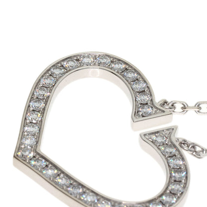 CARTIER C Heart Large Diamond Necklace K18 White Gold Ladies [Used]