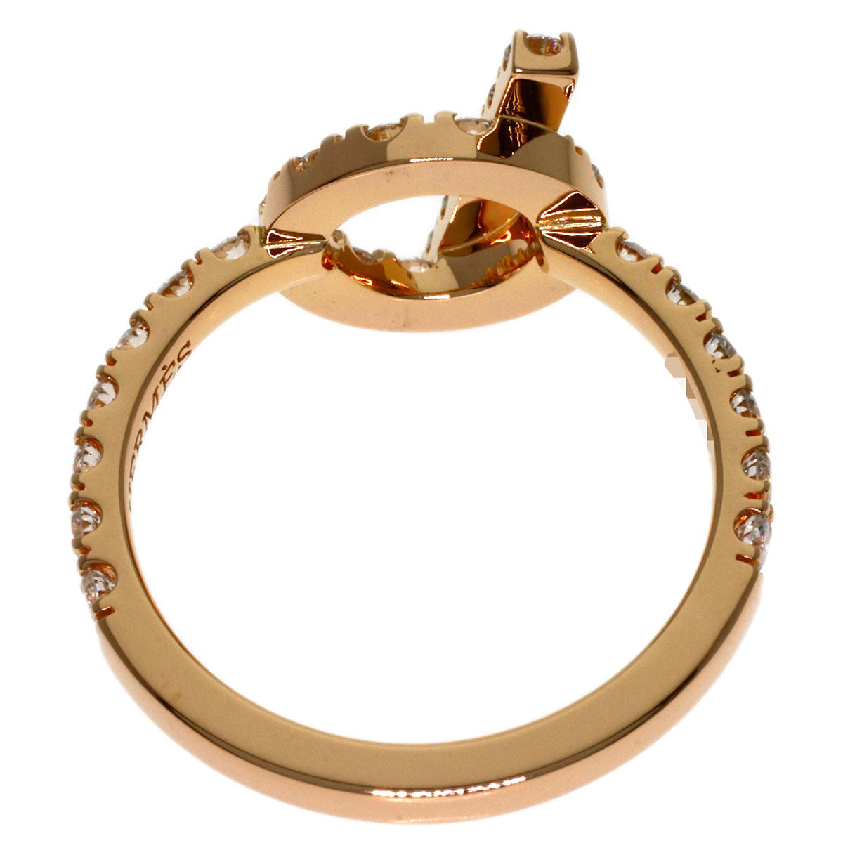 HERMES Finesse Diamond #52 Ring K18 Pink Gold Ladies [Used]