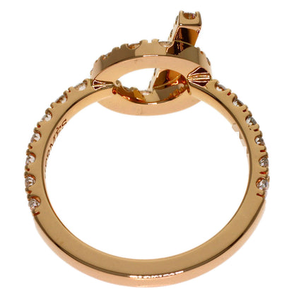 HERMES Finesse Diamond #52 Ring K18 Pink Gold Ladies [Used]